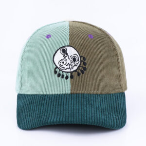 6 Panel Colour Block Corduroy Embroidered Baseball Cap