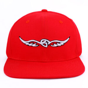6 Panel Red Embroidery Snapback Cap
