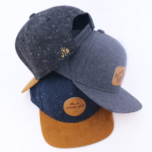 6 Panel Tweed Suede Velvet Snapback Cap