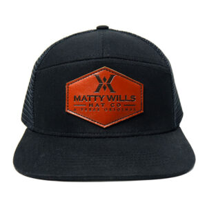 7 Panel Snapback Trucker Hats With Mesh Cover Trucker Cap Hats With Leather Patch