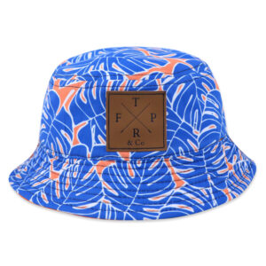Custom Logo Printed Leather Patch Reversible No Rope Bucket Hat