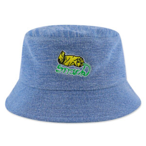 Embroidery Distressed Denim Bucket Cap Sun Hats No Rope Bucket Hat