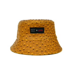Ostrich Grain Leather Custom Logo Double-Side Bucket Hat