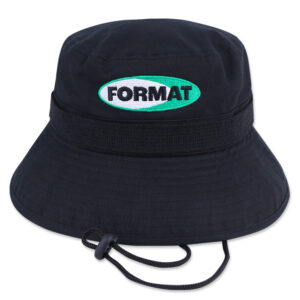 Polyester Custom 3D Embroidered Logo Bucket Hat With Rope