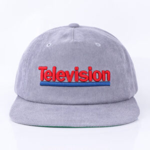 Custom Gray 5 Panel Embroidery Corduroy Snapback Cap
