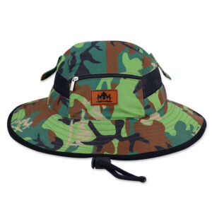Printed Net Camouflage Hat Camouflage Bucket Hat With Rope