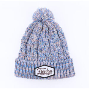 Plain Acrylic Knitted Cuffed Unisex Winter Pom Beanie Hat